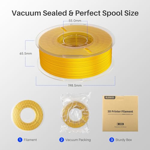 Silk PLA Filament 1.75mm Shiny Gold 1KG (35.27 Ounce)