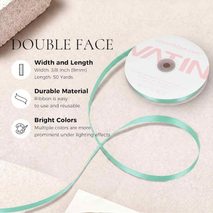 Aqua Green Satin Ribbon 3 (150 Foot)