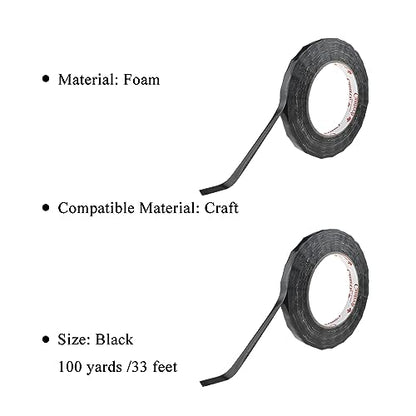 Black 0.5Inch Wide Floral Tape Waterproof Florist Tape Flower Wrap Adhesive Waterproof Decorative Tape for Bouquet Stem Wrapping Flower Arranging and Floral Craft (400 Foot)