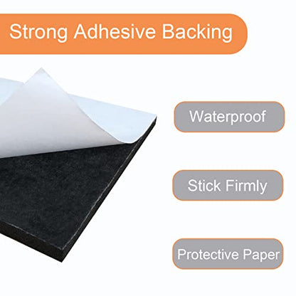 8Pcs Black Adhesive Foam Pads Closed Cell Foam Sheets 1 (50 Count)