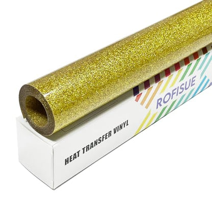 Gold Glitter Heat Transfer Vinyl 12" x 6FT