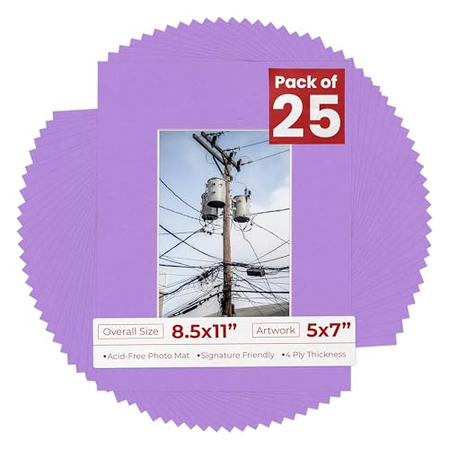 5x7 Mat for 8.5x11 Frame (25 Count)