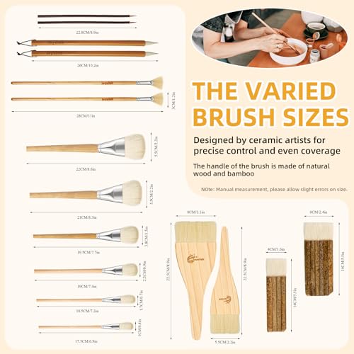 Pottery Glaze Brushes (16 Count)