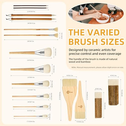 Pottery Glaze Brushes (16 Count)