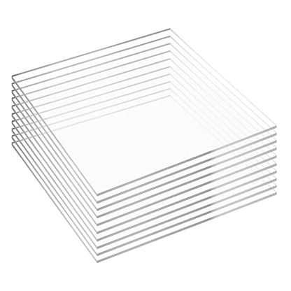 Pack of 10 Clear Cast Acrylic Sheet 12" x 12" x 1 (10 Count)