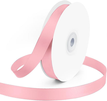 KMER LIFE 5/8" Wide x 50 Yards Pink Single Faced Polyester Satin Ribbon, Pink Satin Ribbon Perfect for Wedding Decor, Wreath, Crafts, Gift Wrapping & Other Projects (Pink) - Crafty Corner