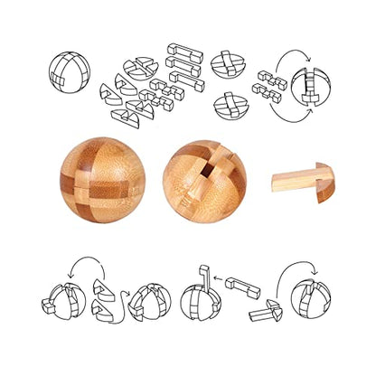 9pcs Wooden Brain Teaser Puzzles (9 Count)