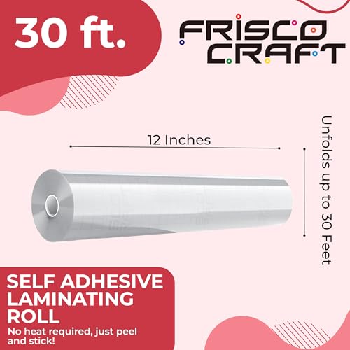 Transparent Glossy Self Adhesive Laminating Roll 12" x 30 ft (30 Count)
