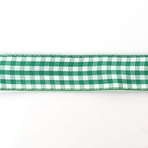Green Gingham Plaid Checked Ribbon 25 Yards Each Roll 100% Polyester
