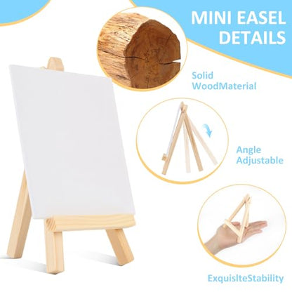 60 Pcs 5 Inch Mini Wood Display Easel (60 Count)