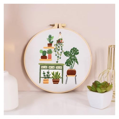 Embroidery Starter Kit Leisure Life Series Starter for Adult Stamped Pattern with Instructions Crafts for Adults