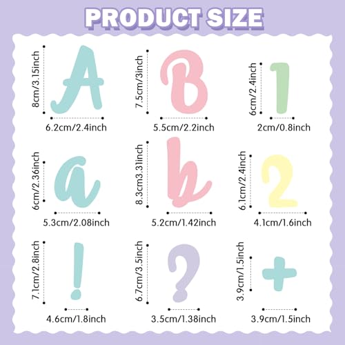 221 Pcs Pastel Bulletin Board Letters for Classroom Wall (225 Count)