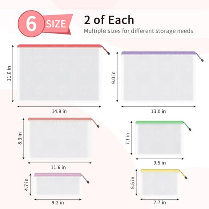 12 Pack Mesh Zipper Bags (12 Count)