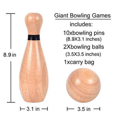 Outdoor Giant Lawn Bowling Games Wooden Lawn Set Fun Sports Games