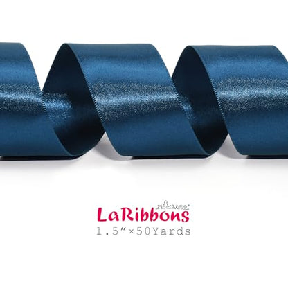 Navy Satin Ribbon 1.5 inch x 50 Yards