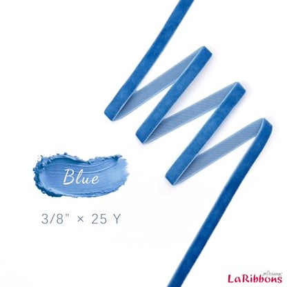 Blue Thin Velvet Ribbon