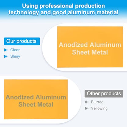 6x10 Inch Anodized Aluminum Sheet Metal (3 Count)