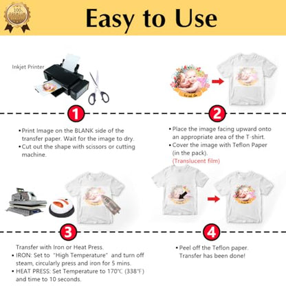 Upgraded Iron on Heat Transfer Paper for T Shirts (24.27 Ounce)
