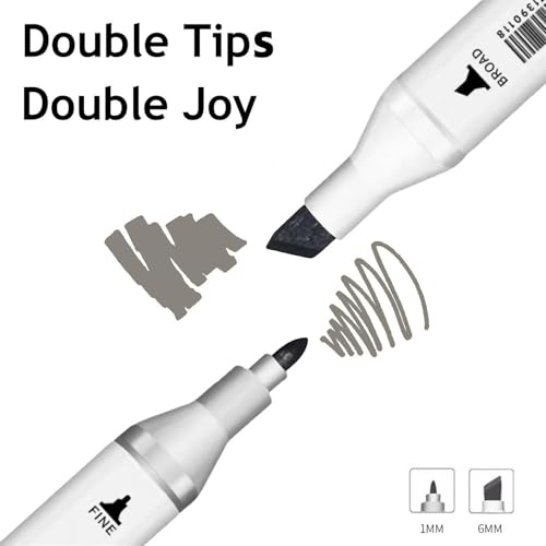 6 Colors Warm Grey Gray Alcohol Markers Set (6 Count)