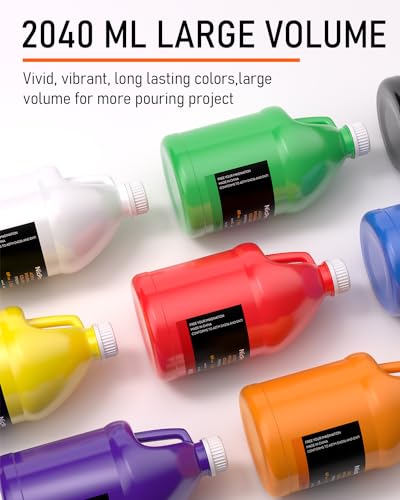 8 Colors Large Bulk Acrylic Pour Paint Set (552 Fl Oz)
