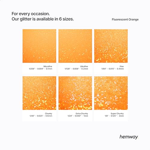 Resin Glitter Fluorescent Orange 100g Fine (3.5274 Ounce)