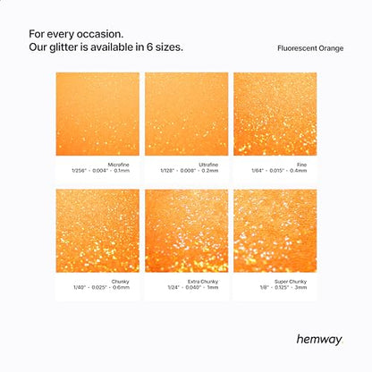 Resin Glitter Fluorescent Orange 100g Extra Chunky (3.5274 Ounce)
