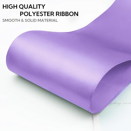 4 Inch 25 Yard Wide Satin Ribbon Light Purple