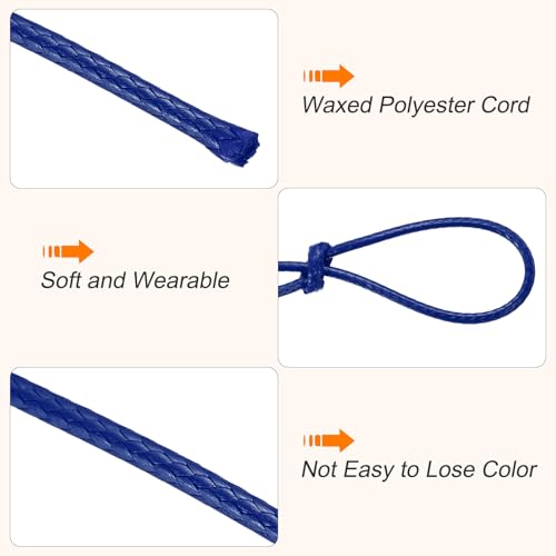 Waxed Cord 1mm Waxed Thread 87 Yard Wax String Leather Cord for Bracelet Making