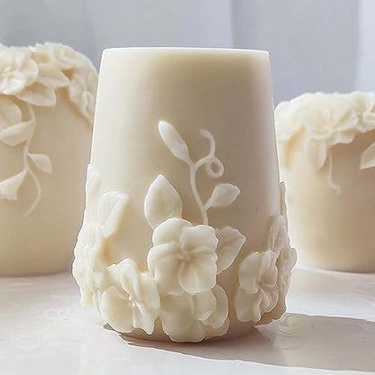 Bottle Candle Molds Cylinder Flower Pillar Mold