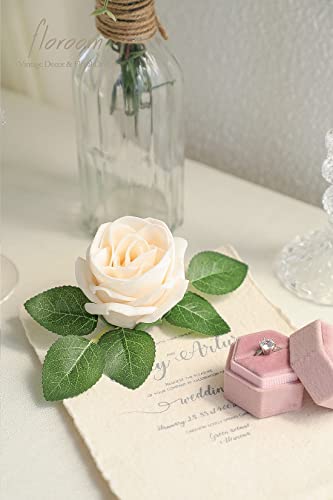 Artificial Flowers 20pcs Real Looking Cream High (20 Count)