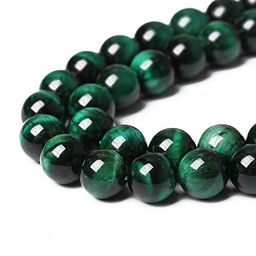 61PCS 6mm Top AAA Green Tiger Eye Beads Natural Stone Round Loose Beads for Jewelry Making DIY Bracelet (16 Count)