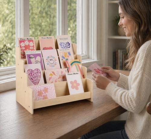 4 Tier Wooden Greeting Card Display Stand