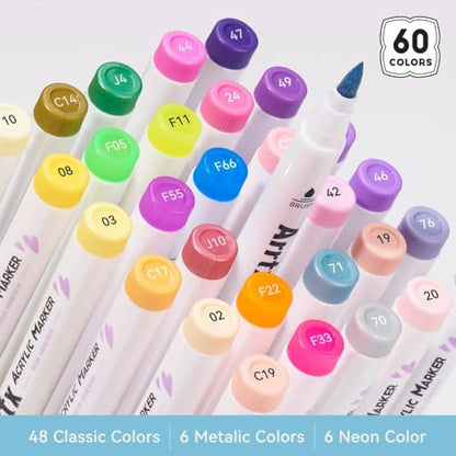 60 Colors Acrylic Paint Pens