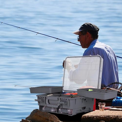 Universal Fishing Tackle Box with Two Small Tackle Tray