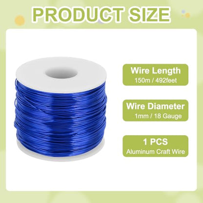 18 Gauge Anodized Aluminum Craft Wire Bendable Bonsai Training Wire 492 Feet 1mm for Sculpting Crafts Wreath Floral Beading Jewelry Making