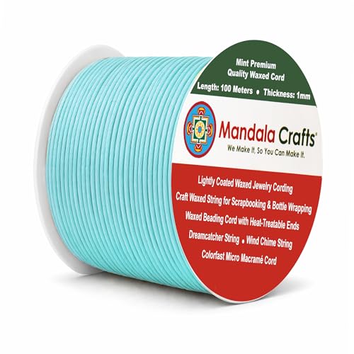 1mm Mint Waxed Cord