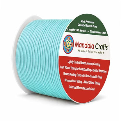 1mm Mint Waxed Cord