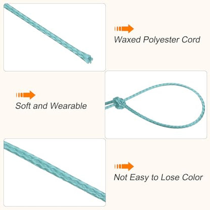 Waxed Cord 0.5mm Waxed Polyester Cord 175 Yard Wax String for Bracelet Making