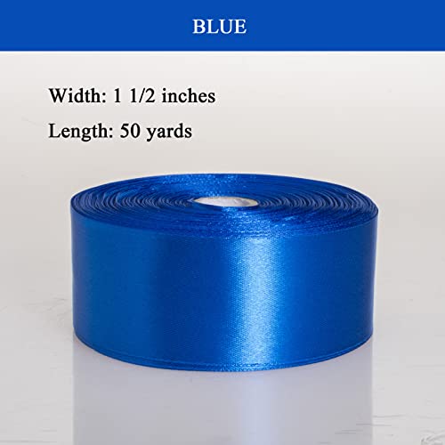 1 1 2 Inch Royal Blue Solid Satin Ribbon for Gift Wrapping (150 Foot)