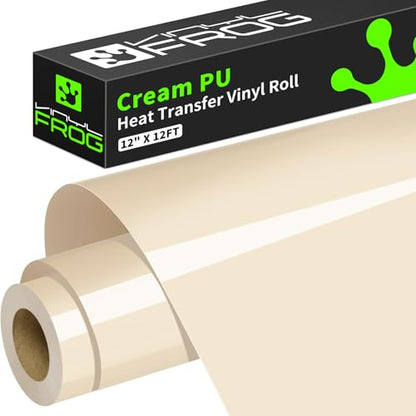 Cream Heat Transfer Vinyl Roll 12" x12ft Matte HTV Vinyl