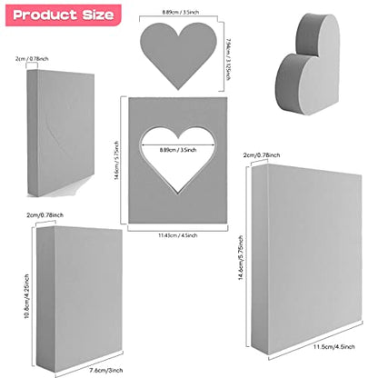 8 Pcs Large Stamping Foam Grey Moldable Heart Foam Stamps Plastic Dry Foam Stamp Pad Cut and Dry Foam Stamping Foam Block for Sculpture