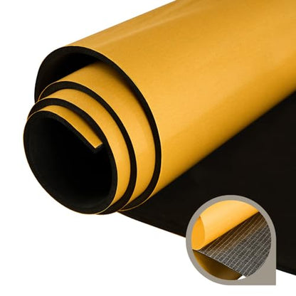 Premium High Density EVA Foam Sheet with Adhesive Backing 15” x 59” Black Foam Mat