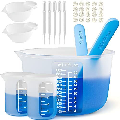 Large Silicone Resin Measuring Cups Tool Kit (20 Fl Oz)