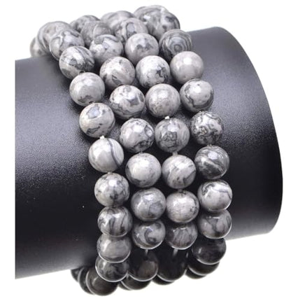 120pcs Adabele Natural Landscape Jasper Gemstone 6mm Round Beads (124 Count)