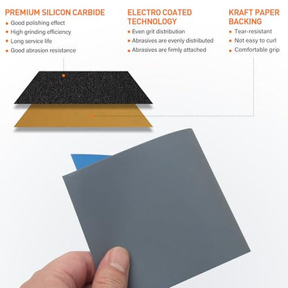 44pcs Wet & Dry Sandpaper