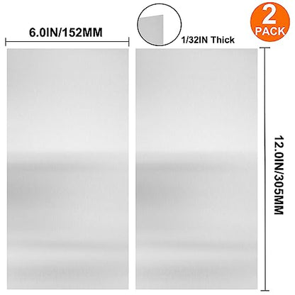 2Pcs 430 Stainless Steel Sheet Metal 6" x 12" x 1 (2 Count)