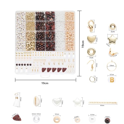 Jewelry Making Supplies Kit Natural Stone Beads for Irregular Natural Stone with for DIY Craft Bracelet Necklace Earrings for Adults
