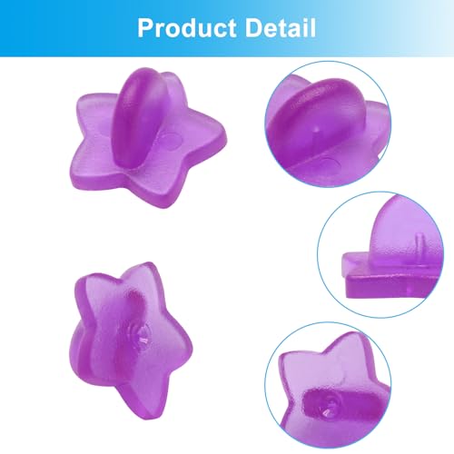 100 Pack Purple Star Shape Rubber Pin Backs