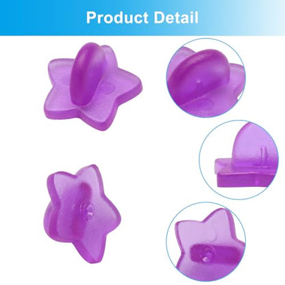 100 Pack Purple Star Shape Rubber Pin Backs