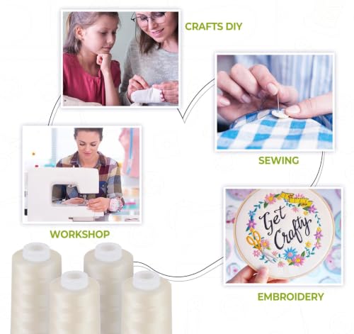 3000 Yards Light Beige Sewing Thread (36000 Foot)